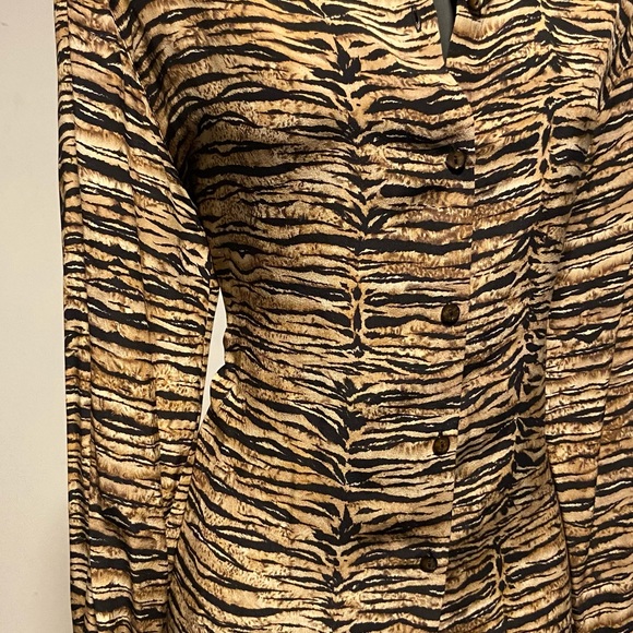 Vintage Tiger Stripe Silk Blouse - Picture 6 of 8